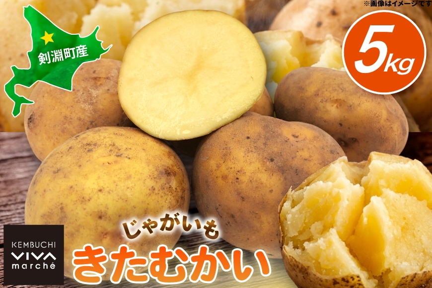  じゃがいも きたむかい 5kg [けんぶちVIVAマルシェ 北海道 剣淵町 14656394] ジャガイモ 芋 いも ポテト 野菜 秋野菜 秋 常備野菜 カレー シチュー ポテトサラダ