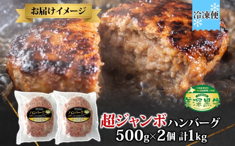 美深町 肉のはたのハンバーグ 2個 500g×2 冷凍 ギフト 詰め合わせ 和牛 牛肉 お弁当 ランチ 昼食 夕食 おかず 総菜 バーベキュー ハンドメイド 手作り 美深黒牛 ブランド 霜降り 団らん昼食 ランチ ディナー 夜食 御馳走 満足 簡単 焼くだけ　