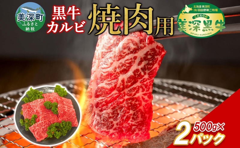 黒牛 カルビ 焼肉 （500ｇ×2）1kg こだわりの美濃黒牛 お肉 牛肉 旨み グルメ バーベキュー ギフト 贈り物 美深町 北海道