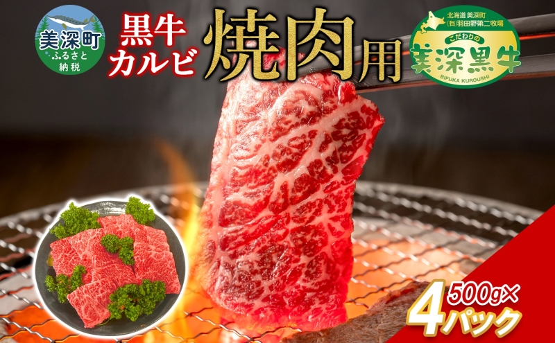 黒牛 カルビ 焼肉 500g×4 2kg こだわりの美深黒牛 お肉 牛肉 旨み グルメ バーベキュー ギフト 贈り物 美深町 北海道