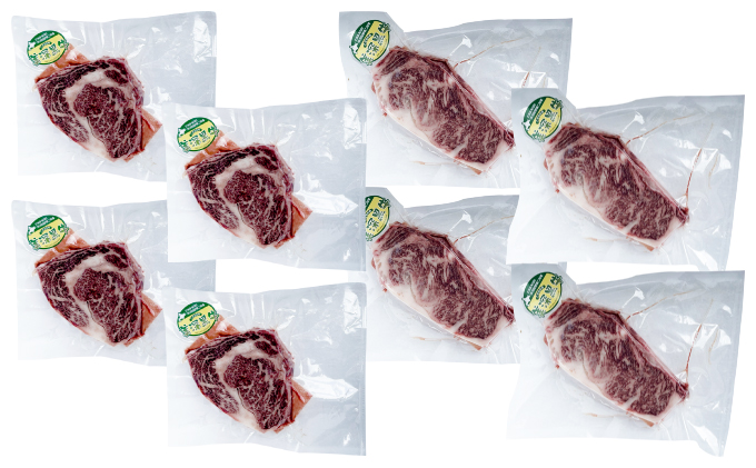 北海道産 黒牛ステーキセット（リブロース180g×4・サーロイン180g×4）【こだわりの美深黒牛】 お肉 牛肉 