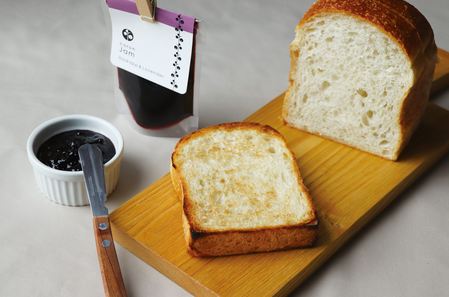 [A1603]中川町産ハスカップジャムと食パン2種食べ比べセット