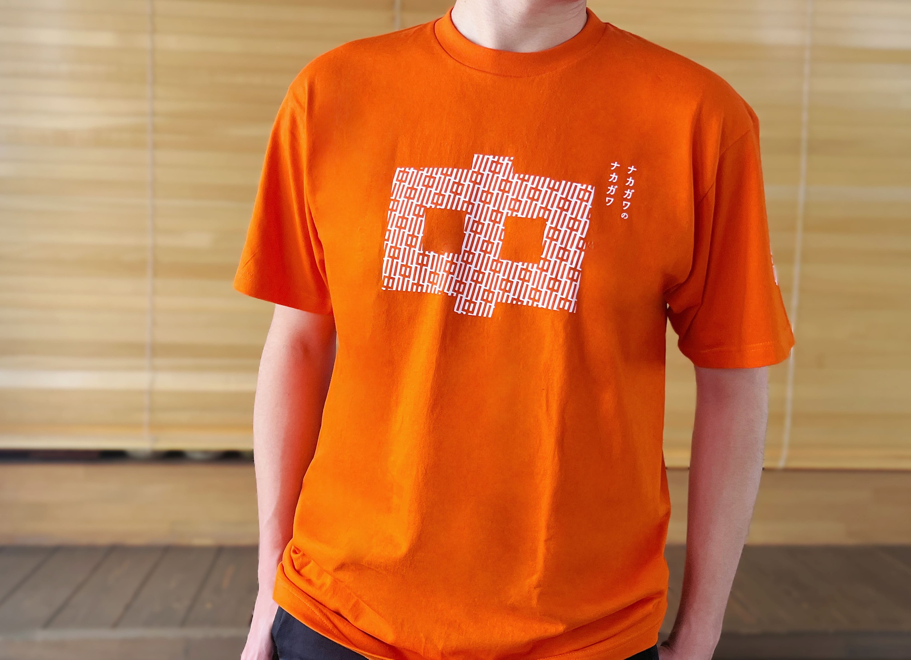 [A1303-GY-XL] ナカガワTシャツ〈オレンジ【XLサイズ】〉