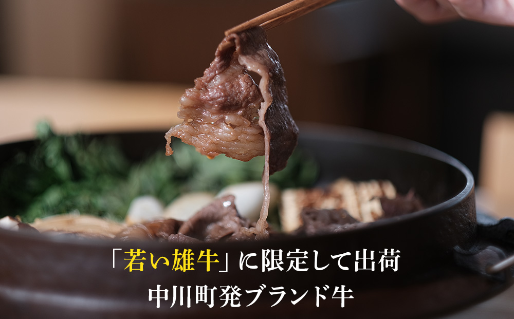 中川町産ナカガワ牛　肩ローススライス600g（すき焼き用）