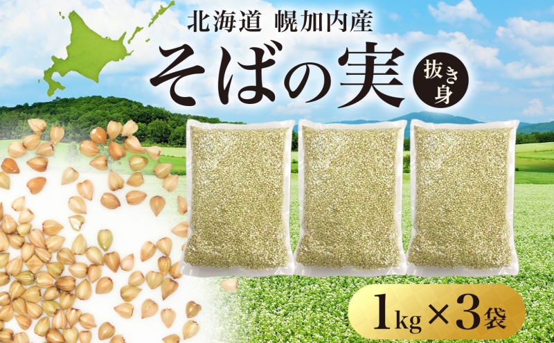 北海道 そばの実 1kg×3袋 蕎麦 ソバ そば 雑穀 国産 グルテンフリー 食物繊維 ビタミン 高タンパク カテキン ミネラル スーパーフード 健康 お取り寄せ 霧立そば製粉 送料無料