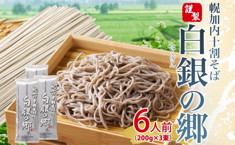  白銀の郷 200g×3束 6人前 十割 そば 北海道 幌加内 蕎麦 乾麺 麺 常温 年越し ソバ 引っ越し 十割そば グルメ 無塩 備蓄 保存食 食塩不使用 国産 グルテンフリー 和食 ヘルシー お取り寄せ ギフト 贈り物 まとめ買い ほろかない 送料無料