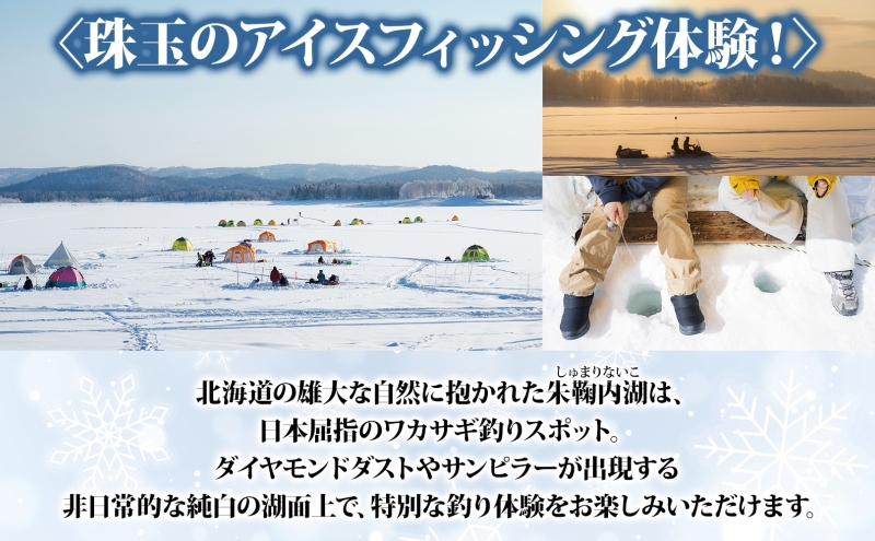 北海道朱鞠内 ワカサギ釣り 回数券 利用券 チケット 朱鞠内湖 わかさぎ 魚釣り アイスフィッシング 北海道旅行 アウトドアキャンプ 自然散策 大自然 釣り初心者 湖畔 釣り旅行 釣りの聖地 体験 送料無料 北海道 幌加内町