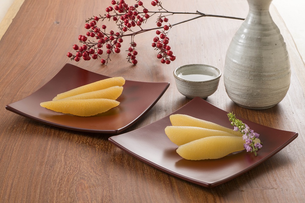 味付数の子　かつお・明太子　500g（かずのこ・カズノコ・本チャン・本ちゃん・正月・おせち・お祝い・ニシン・にしん・鰊・つまみ・肴・魚卵・縁起物）