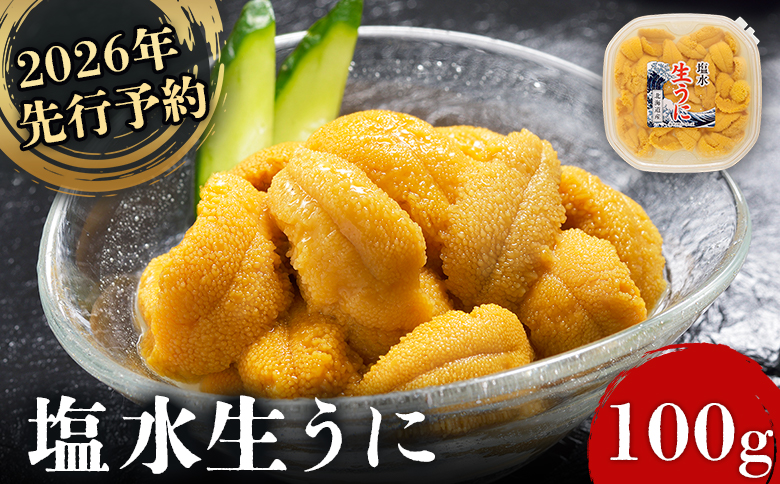 《2026年先行予約！》北海道産 塩水ウニ 100g 【6月上旬から8月中旬発送予定】 | ウニ うに 100g 1パック ミョウバン不使用 北海道 人気 旬 新鮮 羽幌町 羽幌 ふるさと納税【0211702】