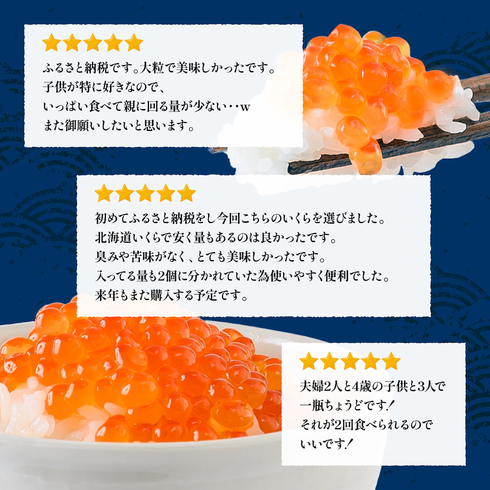 ★入金後順次発送！2025年新物★北海道産 天然秋鮭 いくら醤油漬け 540g(180g×3) |   いくら イクラ 醤油漬け 鮭 秋鮭 いくら丼 小分け 国産 天然 さけ 卵 魚卵 海鮮 人気 旬 新鮮 瓶詰 ご飯のお供 セット 北海道 ふるさと納税 羽幌町 羽幌 オンライン申請 ワンストップ 限度額【0215901】