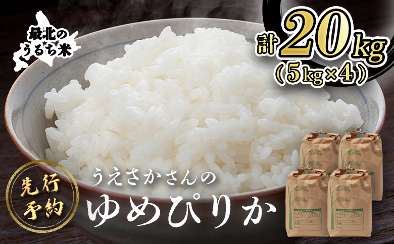 【新米予約】 2025年産 ゆめぴりか 20kg（5kg×4袋） ｜ 米 お米 新米 予約 ふるさと納税 北海道 オンライン申請 マイページ オンライン 羽幌町 羽幌 ゆめぴりか ごはん 北海道米 ブランド 精米 白米 お取り寄せ【2010301】