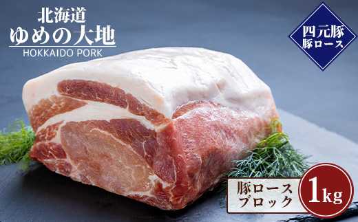 【北海道ブランド豚】「ゆめの大地」 豚ロースブロック 1kg【27007】