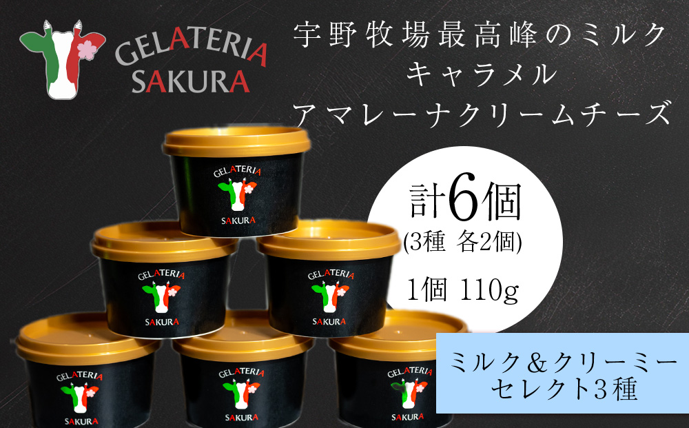幸せな牛のミルクからできたジェラート ミルク＆クリーミー6個セット ＜?SAKURA STYLE＞