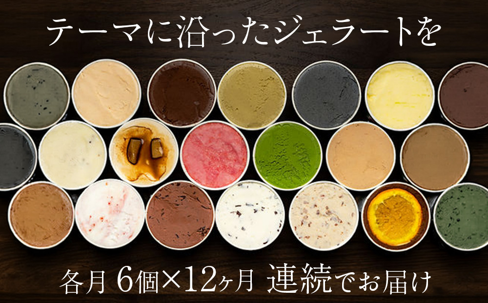 【頒布会12ヵ月】幸せな牛のミルクからできたジェラート パティシエおすすめ6個セット＜?SAKURA STYLE＞