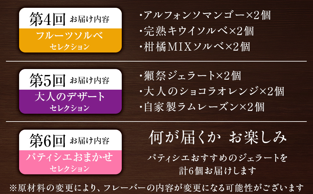 【頒布会12ヵ月】幸せな牛のミルクからできたジェラート パティシエおすすめ6個セット＜?SAKURA STYLE＞