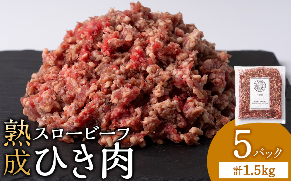 スロービーフひき肉300g×5袋【杉山牧場】