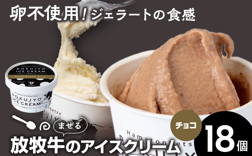 放牧牛 アイスクリーム18個（チョコ） 【池田牧場】
