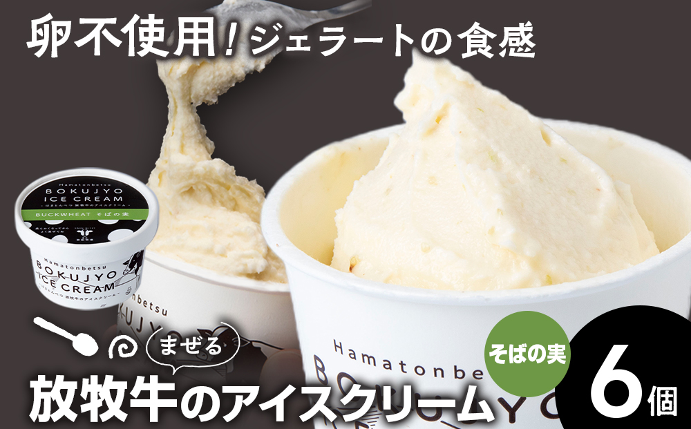 放牧牛 アイスクリーム 6個（そばの実） 【池田牧場】