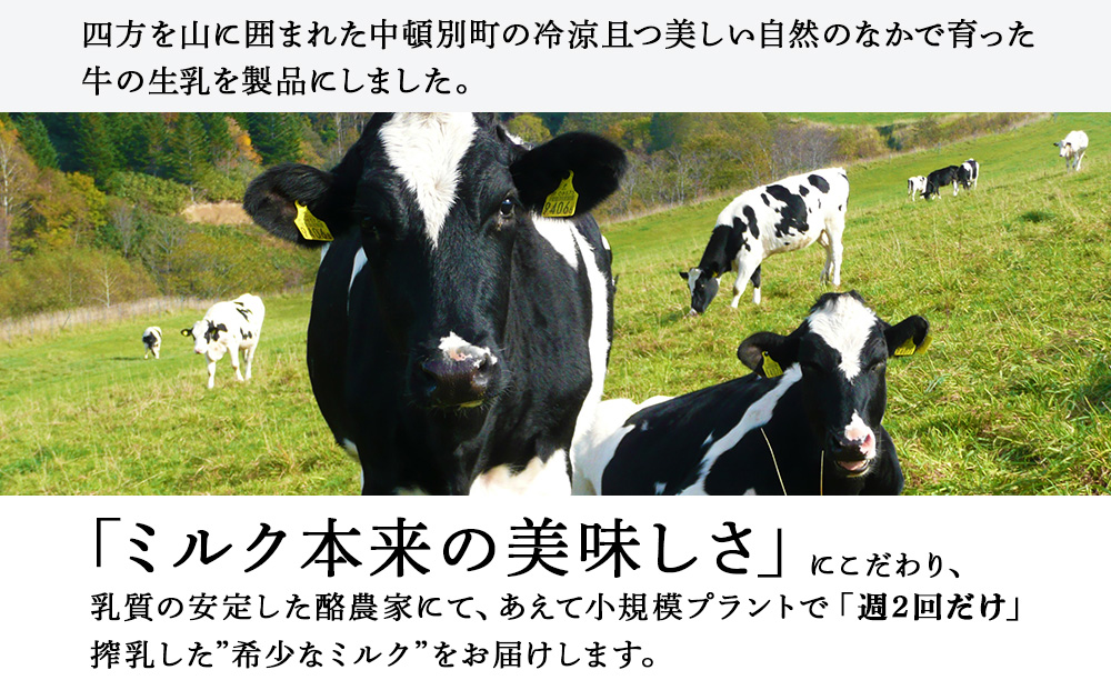 【定期便6ヶ月】なかとん牛乳 3本セット 200ml×2本 900ml×1本　成分無調整