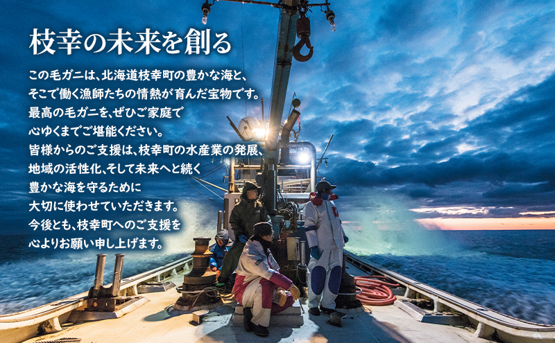 〈冷蔵発送〉流氷明け 枝幸沖 ボイル毛ガニ 500g前後×1尾 先行予約【2026年3月頃発送予定】旬の味覚［丸中三興水産］オホーツク枝幸 前浜【 蟹 魚介 北海道 枝幸 】