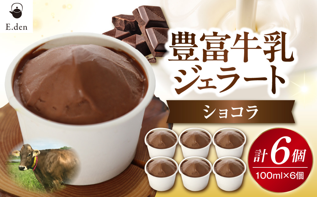 E.den(エデン) 豊富牛乳ジェラート ショコラ 100ml×6個