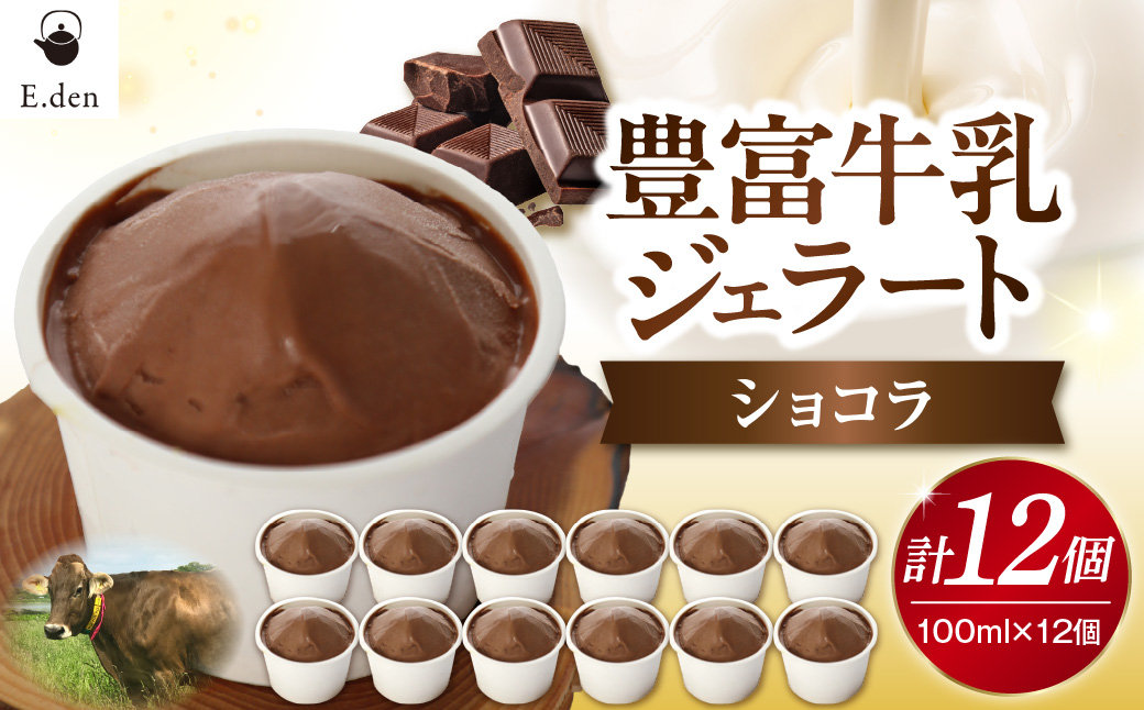 E.den(エデン) 豊富牛乳ジェラート ショコラ 100ml×12個