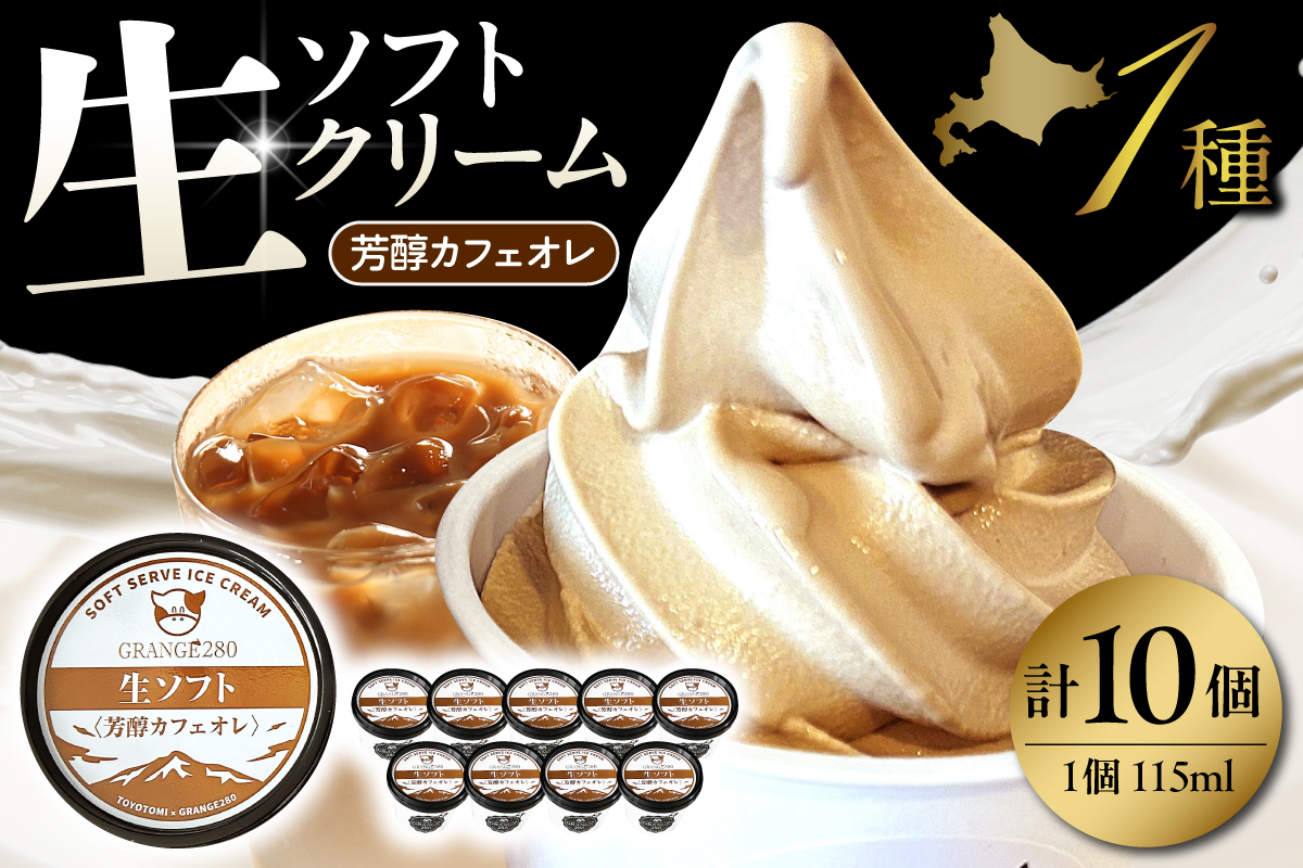 生ソフトクリーム【芳醇カフェオレ】 計10個 tt013-012