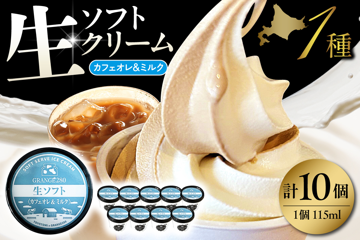 生ソフトクリーム【カフェオレ＆ミルク】 計10個 tt013-013