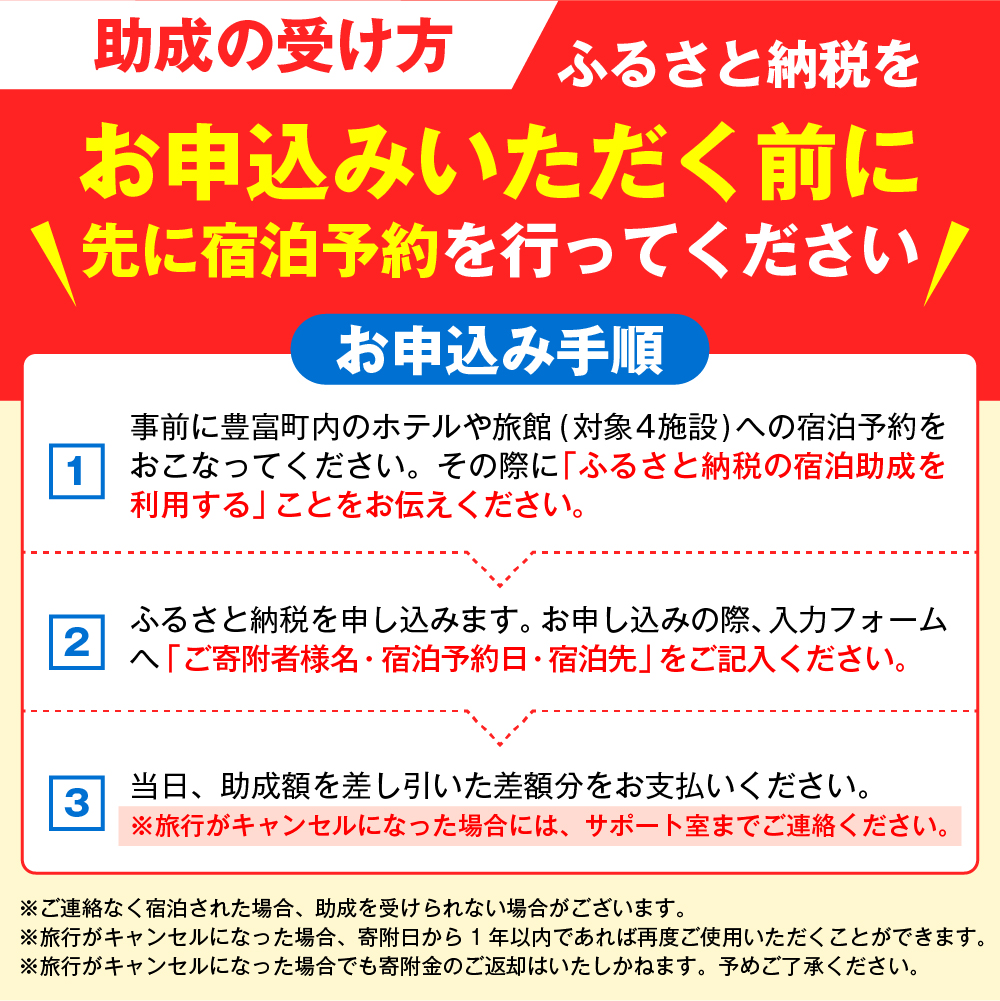 豊富温泉 宿泊助成 30,000円分
