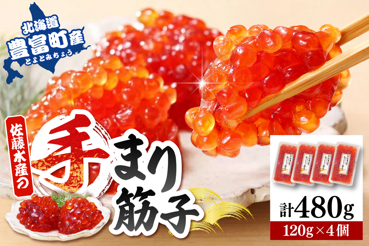 佐藤水産 手まり筋子120g×4個セット 合計480g【KAT-305】