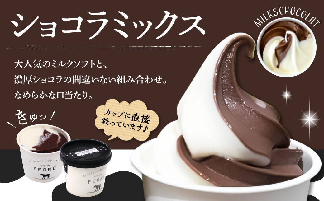 【2026年9月配送】とよとみ牛乳ソフトクリーム【ショコラミックス 120ml×8個】