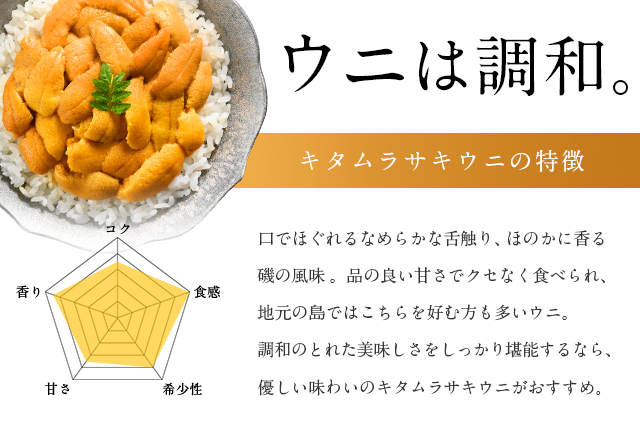 北海道礼文島産　旬凍ウニ食べ比べセット（80g×各1個）