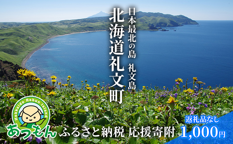 北海道礼文町 寄附のみの応援受付 1,000円コース（返礼品なし 寄附のみ 1000円）