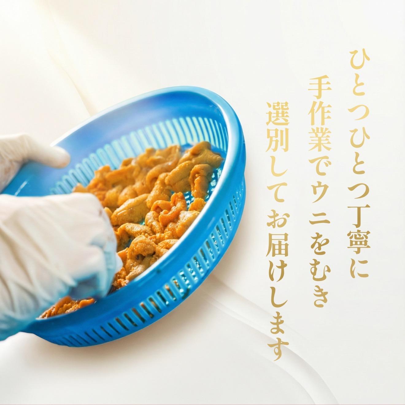 【2026年発送受付】利尻島産「朝どり」塩水生うに100g (100g×1) 天然キタムラサキウニ【7~8月発送分】｜北海道 朝獲れ 天然 塩水  無添加 ミョウバン不使用 [1090029]