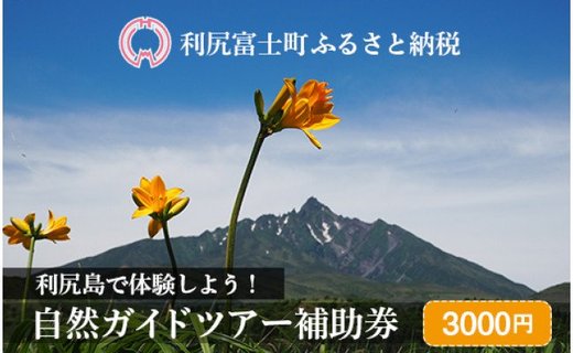 利尻島で体験しよう！自然ガイドツアー補助券（3000円）