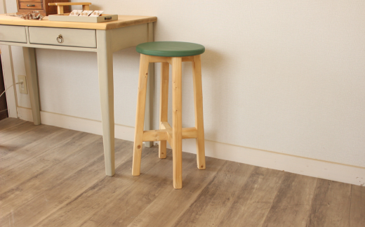 ハイスツール グリーン×ナチュラルカラー【受注生産商品】 BHRA013