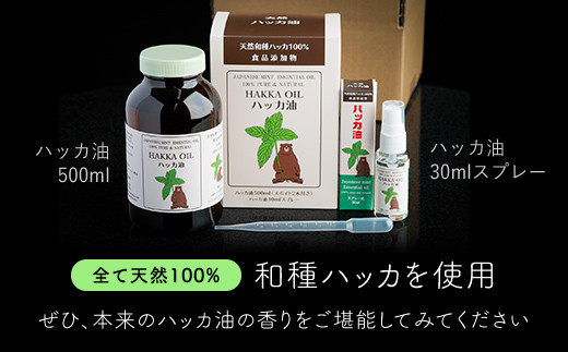 ハッカ油500mlセット【ハッカ油500ml+ハッカ油30mlスプレー】【配送不可地域：沖縄県】 BHRB008