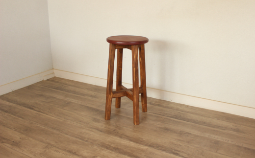 ハイスツール ワインレッド×アンティークブラウン【受注生産商品】 BHRA012