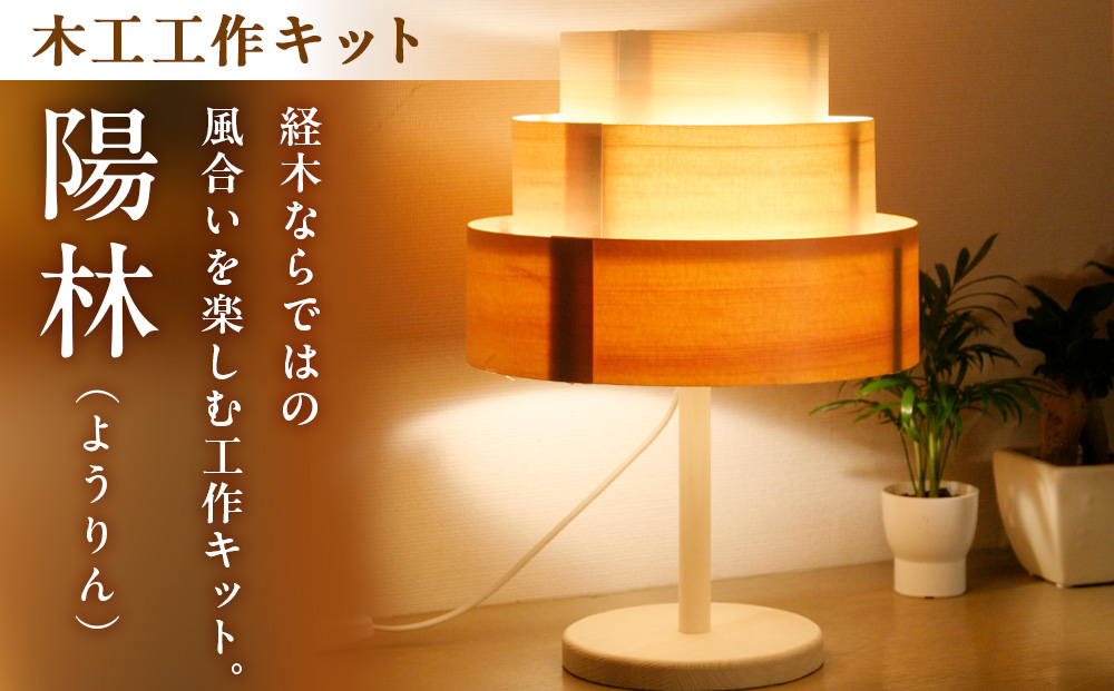 木工工作キット「陽林」 加賀谷木材 | 木工 体験 照明 インテリア DIY 木製 灯 親子 子ども ライト 家族 作る 優しい 北海道 津別町 送料無料