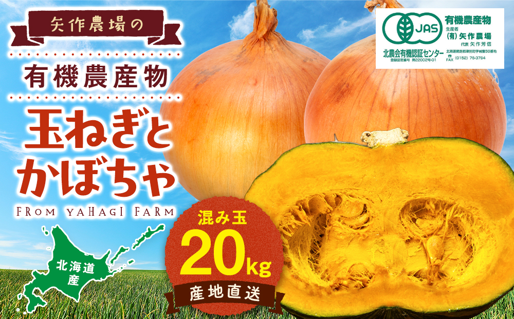 [先行受付]R8年産 有機栽培玉ねぎ・かぼちゃセット 合計20kg | 玉ねぎ たまねぎ タマネギ 玉葱 かぼちゃ カボチャ 南瓜 セット 詰め合わせ 大容量 オニオン パンプキン 甘い 有機栽培 国産 産地直送 北海道 津別町 送料無料