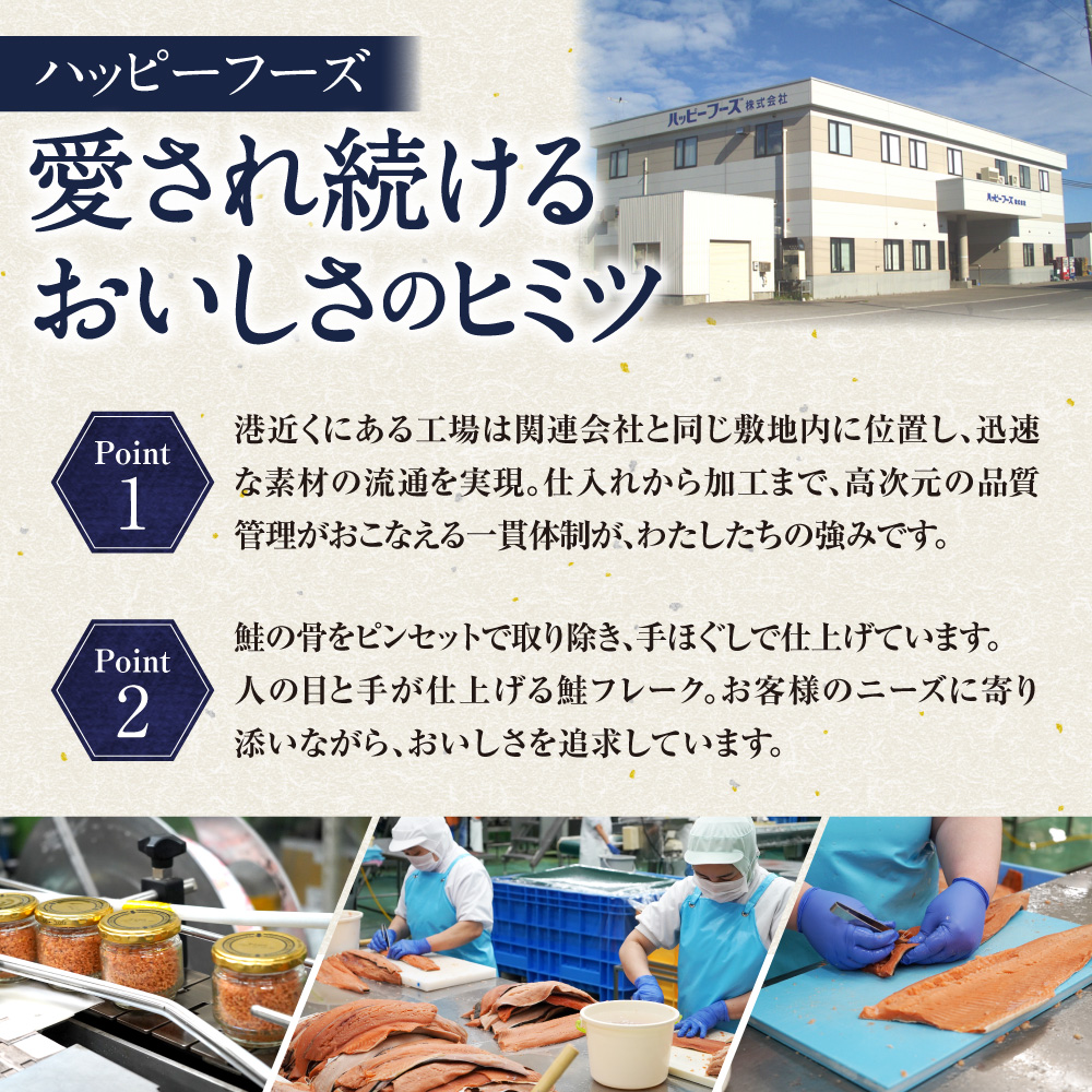知床産 鮭ほぐし 60g×12本(計720g)【ハッピーフーズ】 ｜国産 鮭フレーク 鮭 サケ さけ シャケ 秋鮭 北海道 斜里町