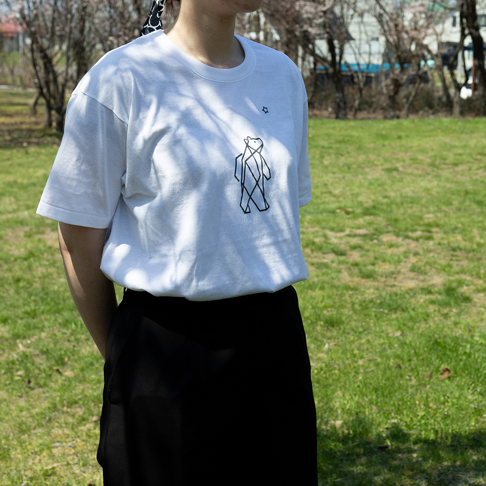 知床・斜里町のシンボルキャラクター「知床トコさん」×久米繊維　コットンTシャツ　白・M 