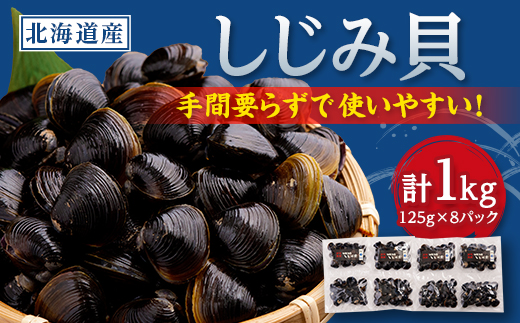 網走湖産しじみ貝小分け済み1kg (125g×2)4袋【配送不可地域：離島】【1682671】