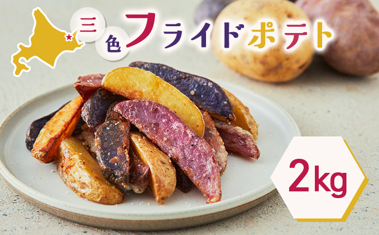 北海道小清水町 三色フライドポテト　２kg【16003】