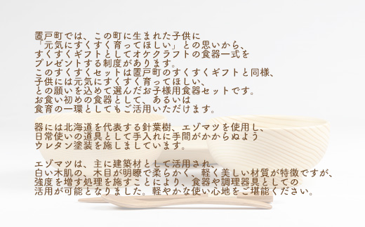 オケクラフトのすくすくセット（身長別椀96、身長別椀104、パン皿、離乳食スプーン、箸各1点 計5点） OTA026