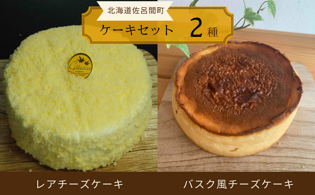 2種のケーキセット（レアチーズケーキ・バスク風チーズケーキ） SRMJ022