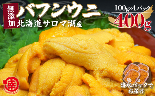 【先行予約】サロマ湖産 無添加 バフンウニ 400g（100g×4）海水パック SRMA023