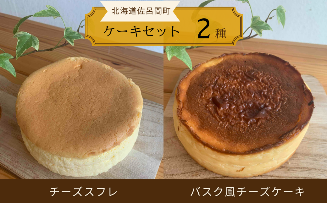 2種のケーキセット（チーズスフレ・バスク風チーズケーキ） SRMJ018