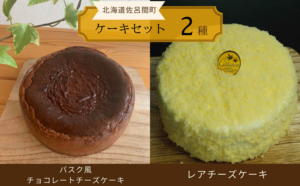 2種のケーキセット（バスク風チョコレートチーズケーキ・レアチーズケーキ） SRMJ041