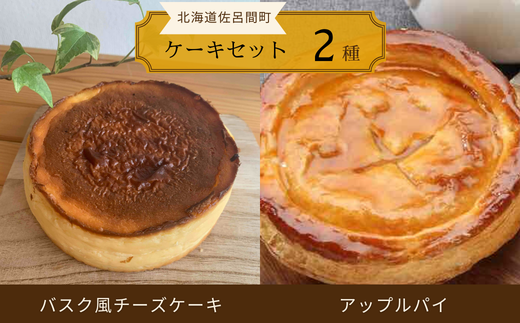 2種のケーキセット（バスク風チーズケーキ・アップルパイ） SRMJ020